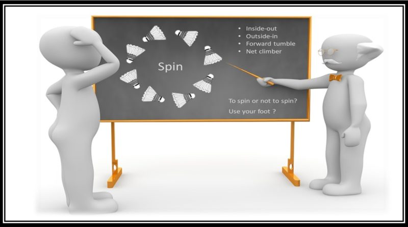 Badminton net spins