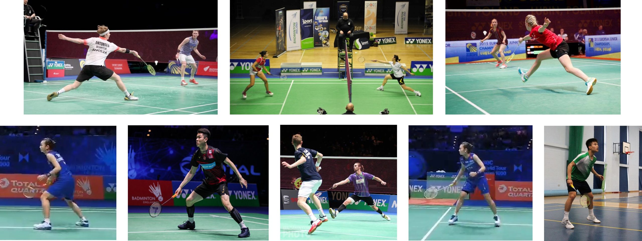 Lots of badminton Stances
